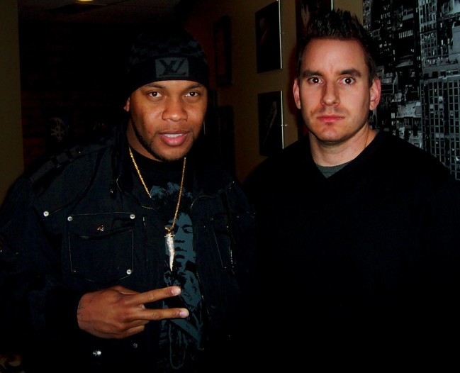 Flo Rida and Steve Foley after recording session at Audio Valley